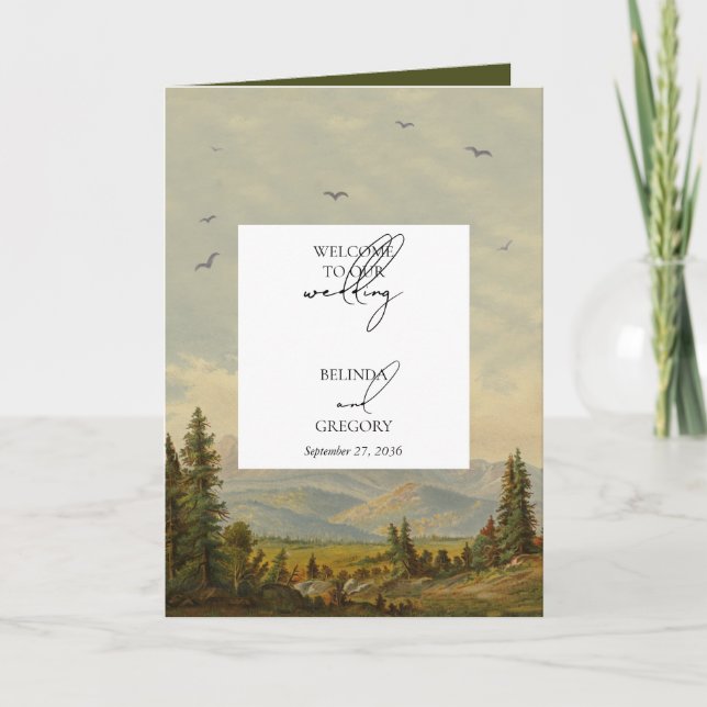 Pine Tree Forest Order of Service Wedding Programme (Front)