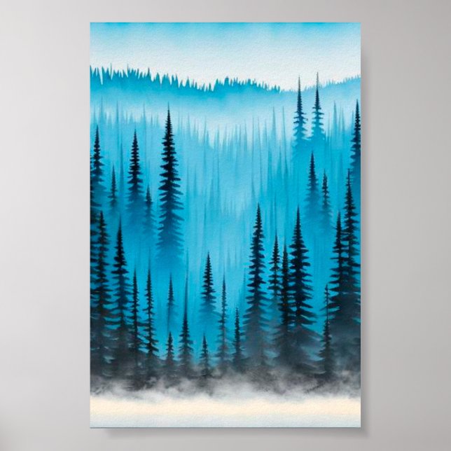 Pine tree forest poster (Front)