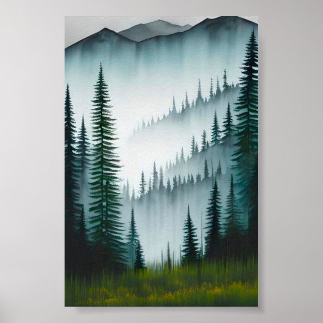 Pine tree forest poster (Front)