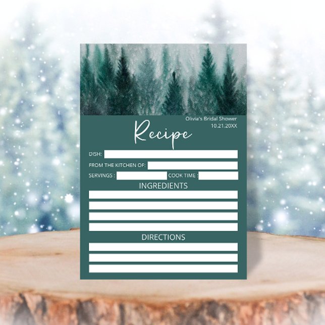 Pine Tree Forest Watercolor Recipe for the bride (Creator Uploaded)