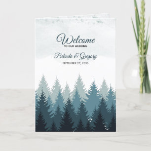Pine Tree Forest Wedding Order of Service Programme