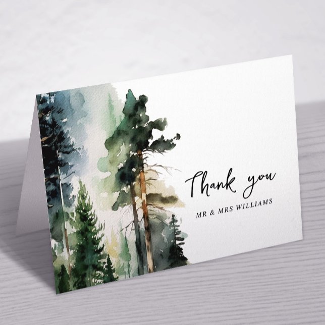 Pine Tree Forest Wedding Thank You Card (Creator Uploaded)