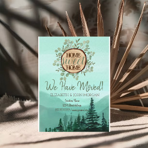 Pine Tree Forest Wood Theme Home Sweet Home Announcement Postcard