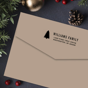 Pine Tree   Holiday Return Address Self-inking Stamp