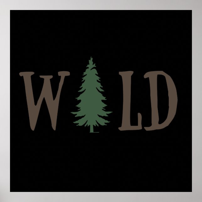 pine tree in a forest hiking lover poster (Front)