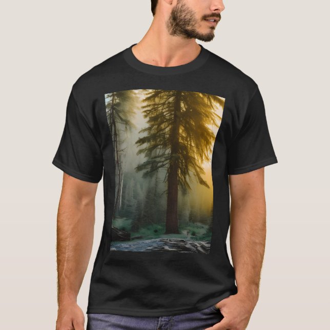 Pine Tree In The Forest T-Shirt (Front)
