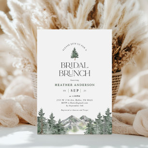Pine Tree Mountain Forest Bridal Brunch Invitation