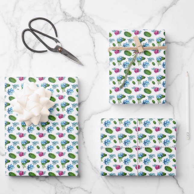 Pine Tree Needles Hint of Nature Buds Wrapping Paper Sheet (Front)