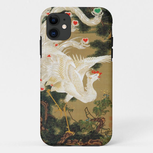 Pine Tree & Phoenix (Love Heart Phoenix), Jakuchu Case-Mate iPhone Case (Back)