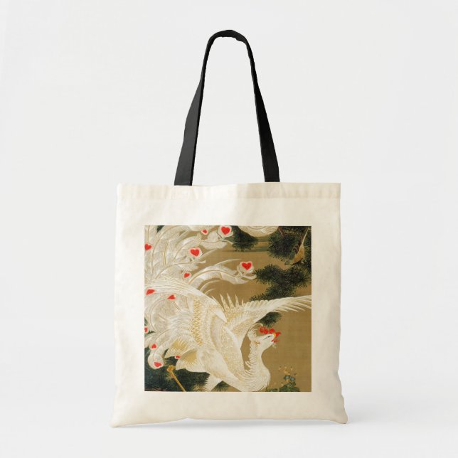 Pine Tree & Phoenix (Love Heart Phoenix), Jakuchu Tote Bag (Front)