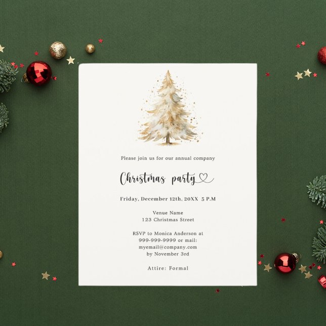 Pine tree QR business Christmas Party invitation (Creator Uploaded)