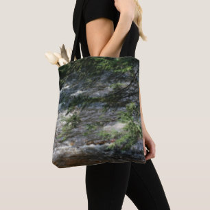 Pine Tree Rapids In Stream Tote Bag
