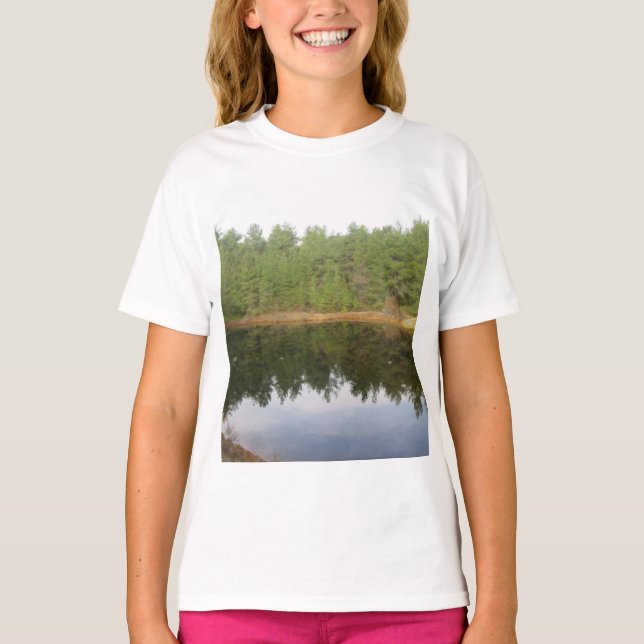 Pine Tree Reflection Lake T-Shirt (Front)