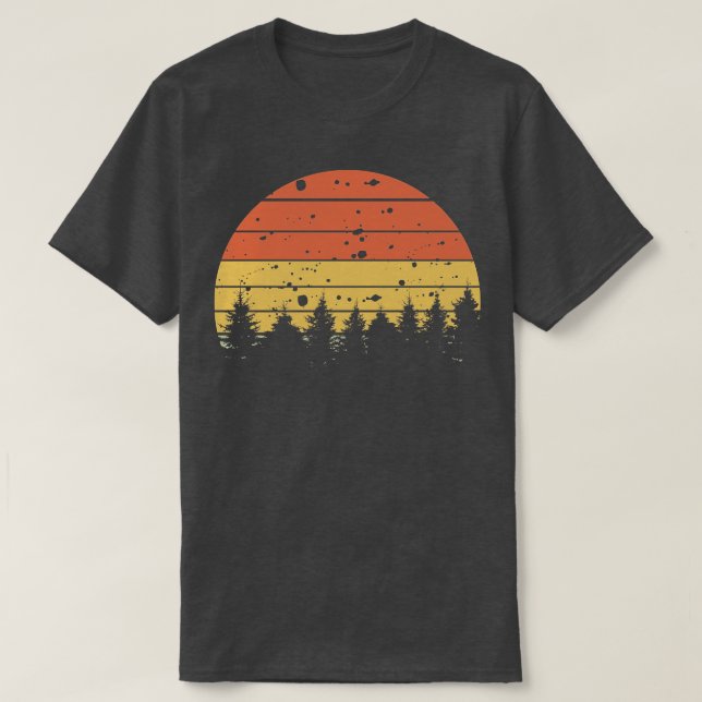 Pine Tree Retro Silhouette 4 T-Shirt (Design Front)