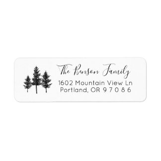 Pine Tree Return Address Label Sticker
