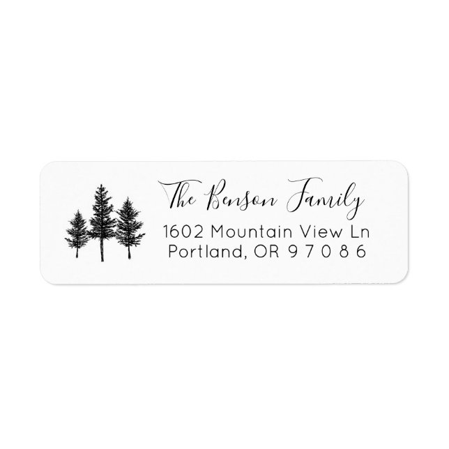 Pine Tree Return Address Label Sticker (Front)