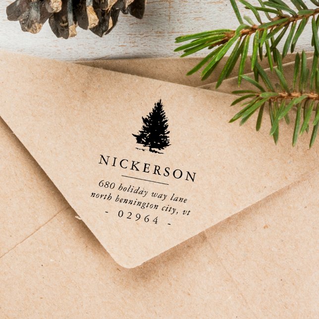 Pine Tree Return Address Rubber Stamp (Pine Tree Return Address Rubber Stamp)