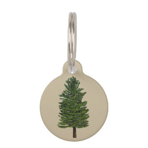 Pine Tree Round Pet Tag