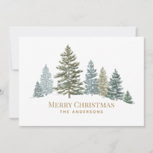 Pine Tree Rustic Christmas Holiday Card