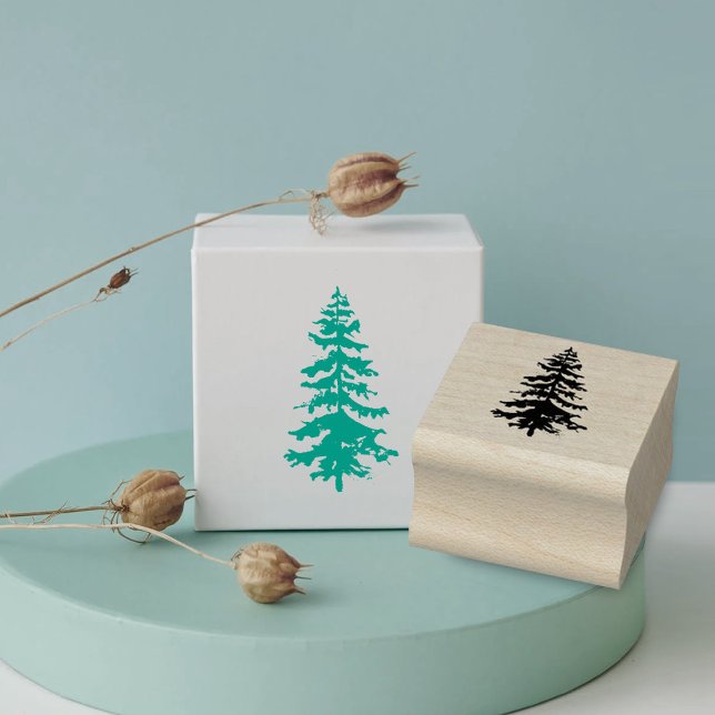 Pine Tree Rustic Wedding Stationery Rubber Stamp (Creator Uploaded)