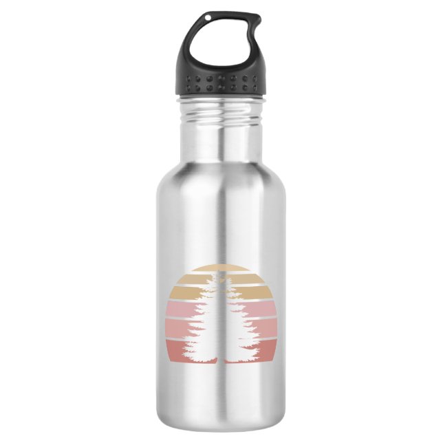 Pine Tree Silhouette 532 Ml Water Bottle (Front)