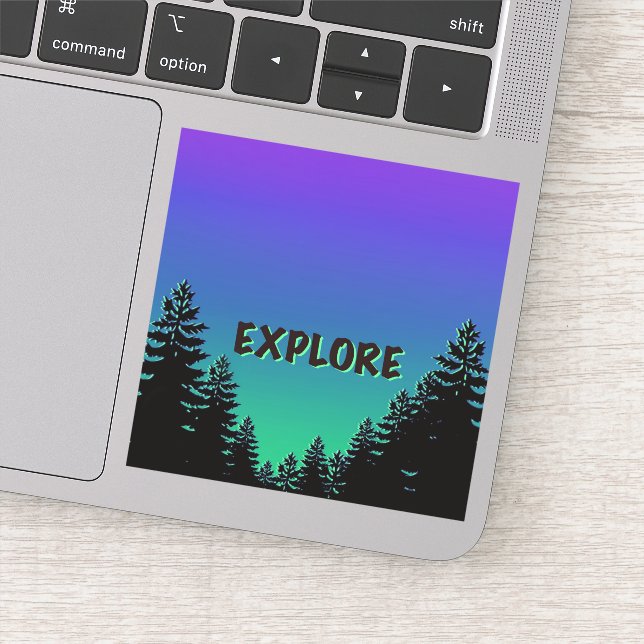 Pine tree silhouette- explore the great outdoors  (Detail)