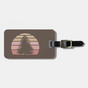 Pine Tree Silhouette Luggage Tag