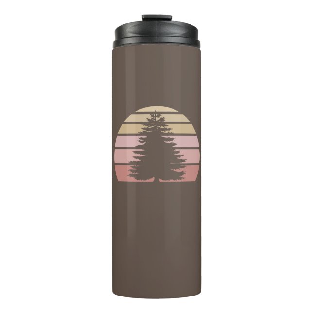 Pine Tree Silhouette Thermal Tumbler (Front)