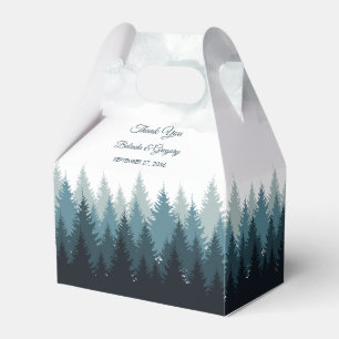 Pine Tree Watercolor Forest Rustic Wedding Favour Box