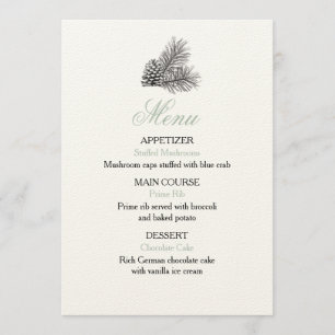 Pine Tree Wedding Menu - Rustic