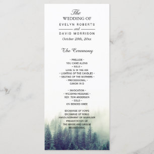 Pine Tree Wedding Program   Nature Forest Theme Programme
