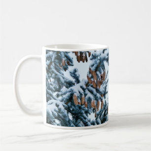 Pine Tree with Cones and Snow Mug