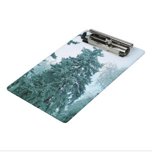 Pine tree with snow mini clipboard