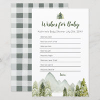 Pine Trees Adventure Baby Shower Wishes for Baby