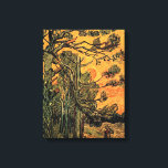 Pine Trees against a Red Sky and Setting Sun Canvas Print<br><div class="desc">Pine Trees against a Red Sky and Setting Sun,  Vincent van Gogh.</div>