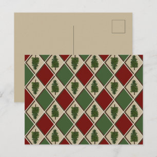 Pine Trees and Harlequin Postcard