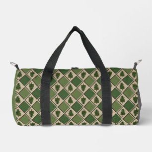 Pine Trees and Harlequin Small Duffel Bag