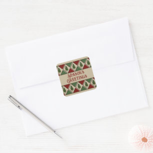 Pine Trees and Harlequin Square Sticker