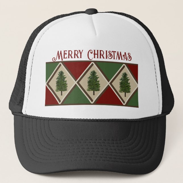 Pine Trees and Harlequin Trucker Hat (Front)