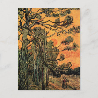 Pine Trees at Sunset by Vincent van Gogh Postcard