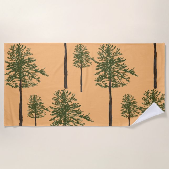 Pine Trees  Beach Towel (Front)