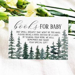 Pine Trees Book Request Baby Shower Enclosure Card