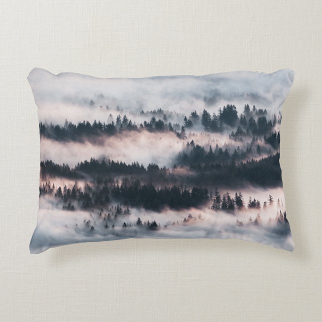 PINE TREES COVERED WITH SNOW DECORATIVE CUSHION (Front)