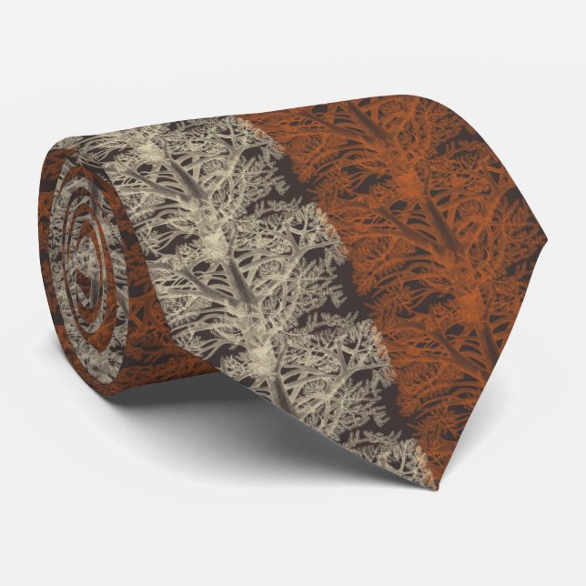 Pine Trees Dark pattern Tie (Rolled)