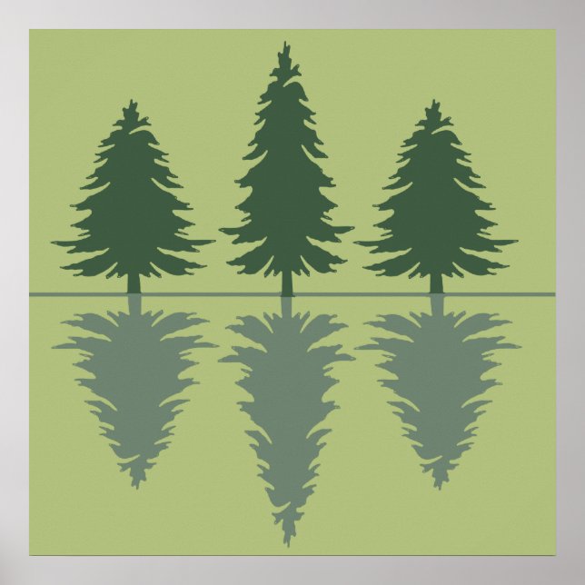 pine trees in a forest  poster (Front)
