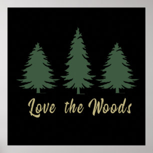 pine trees in a forest poster