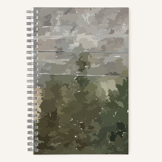 Pine Trees in Desert Spiral Notebook (Front)
