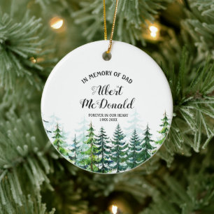 Pine Trees In Memory of Dad Christmas Ornament