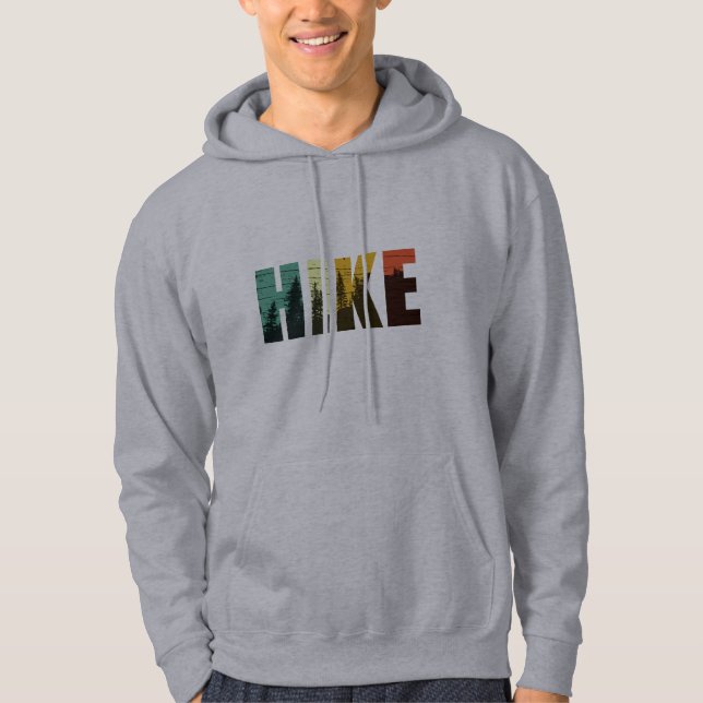 Pine trees into the woods hike vintage hoodie (Front)