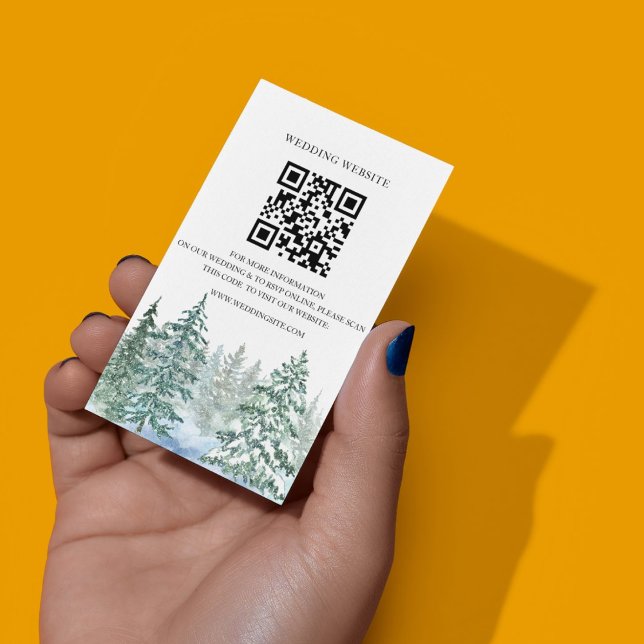 Pine Trees Lantern Botanical Website Card (Winter Rustic Pine Trees Lantern Botanical Wedding Party Supplies)